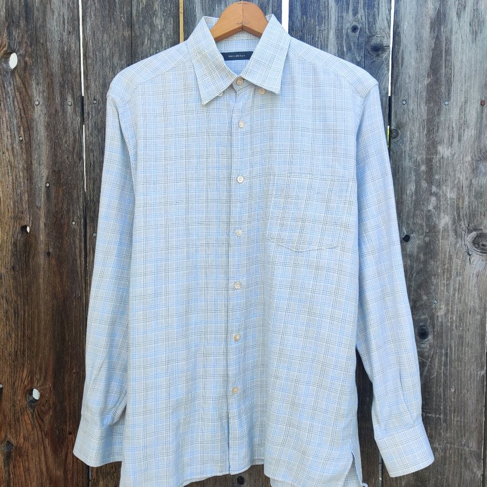 ZEGNA Cotton / Cashmere Glen Plaid L/S Shirt | Size L | Retail $590